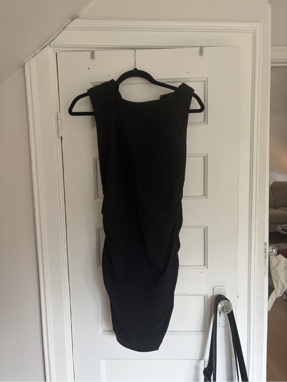 Dynamite Black Sleeveless Ruched Mini Dress